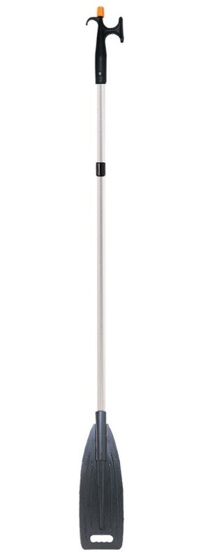 Teleskopické hliníkové pádlo s dvojitým lodným hákom čierny 156-225 cm, Ø30mm