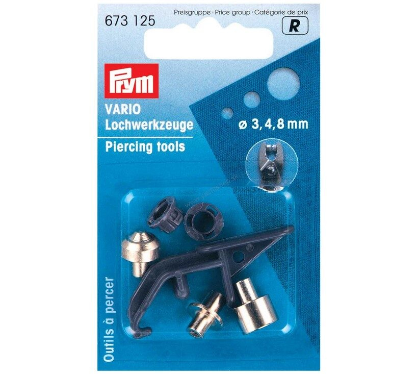 PRYM - Set nadstavcov na dierky (dierovadlo)  3/4/8 mm