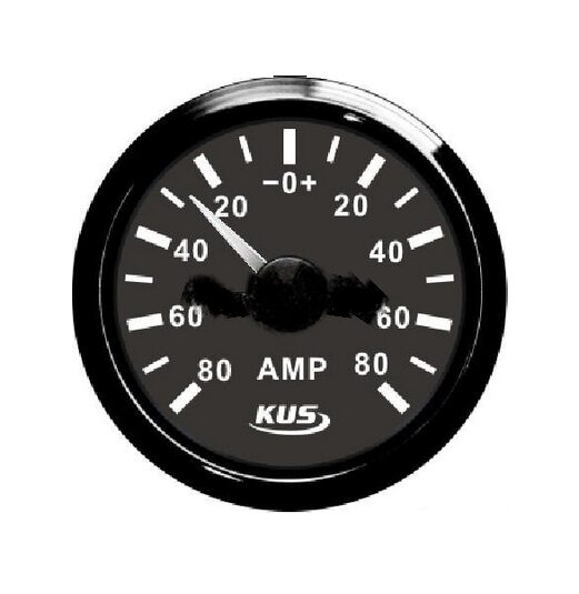 KUS ampérmeter do 80 Amp - čierny