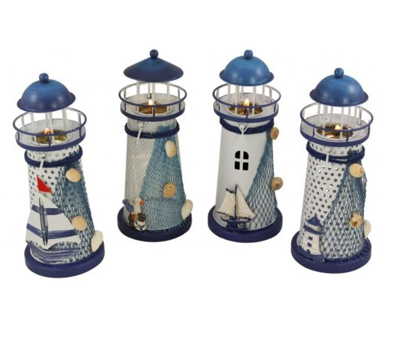 Kovový svietnik Maják 18 cm - set 4 ks