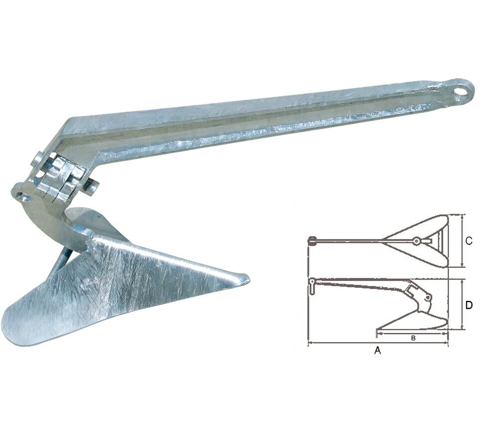 Kotva "PLOUGH" pozinkovaná - 16 kg