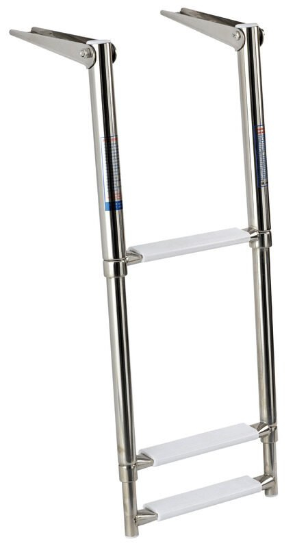 Nerezový teleskopický rebrík 30 cm - 3 schodíky