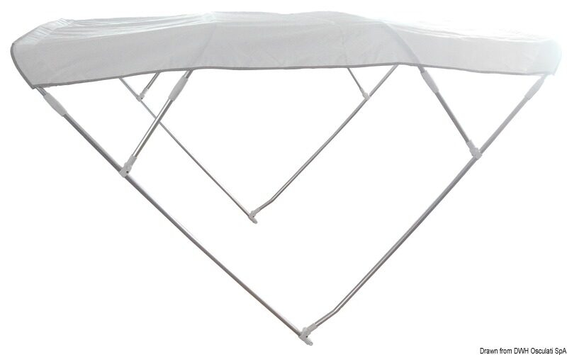 Bimini Depth 4-ramenné hliníkové bimini biele - šírka 190/200 cm, priemer rúry Ø 22 mm