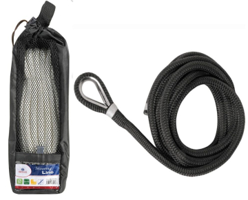 OSCULATI Polyesterové kotevné lano s okom 14 mm x 9m, čierne