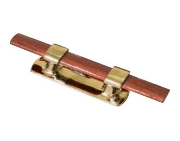 Úväzník z leštenej mosadze s vložkou z bukového dreva - 222 mm