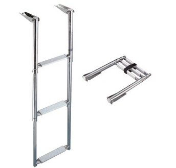 Nerezový teleskopický rebrík 29 cm - 3 schodíky