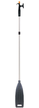 Teleskopické hliníkové pádlo s dvojitým lodným hákom čierny 156-225 cm, Ø30mm
