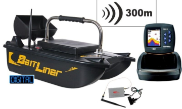 Rybárska zavážacia loďka Bait Liner a bezdrôtový sonar do 300m - akciový set