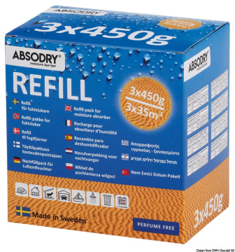 ABSODRY náhradné balenie do absorbéra vlskosti 3 x 450 gr