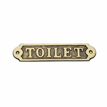 Mosadzná tabuľka na dvere - TOILET