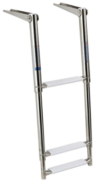 Nerezový teleskopický rebrík 30 cm - 3 schodíky