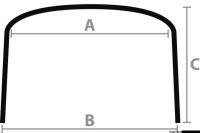Bimini nerezové 3 ramenné námornícke modré - šírka 215/225 cm, Ø25 mm