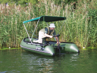 Bimini SUNWORLD II hliníková strieška na čln zelená - šírka 120-140cm, priemer rúry Ø20 mm