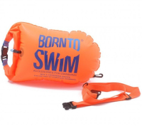 BornToSwim® Záchranný plavák, plavecká bójka a vak v jednom 64 x 30 cm - oranžová