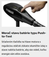 YAMAHA MX18 elektromotor 42 lbs - variabilná rýchlosť, digitálny maximizér, merač batérie