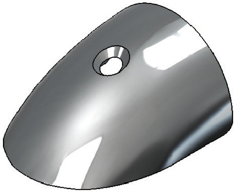 Koncovka nárazníka AISI316 – 56,5 × 30 mm