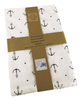 SEA-CLUB Bavlnená obliečka na vankúš biela s motívom kotvy - 80 x 40 cm