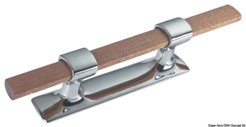 Úväzník z pochrómovanej mosadze s vložkou z bukového dreva - 210 mm
