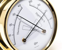 BARIGO TEMPO Termo/vlhkomer Ø 110 x 32 mm - leštená mosadz