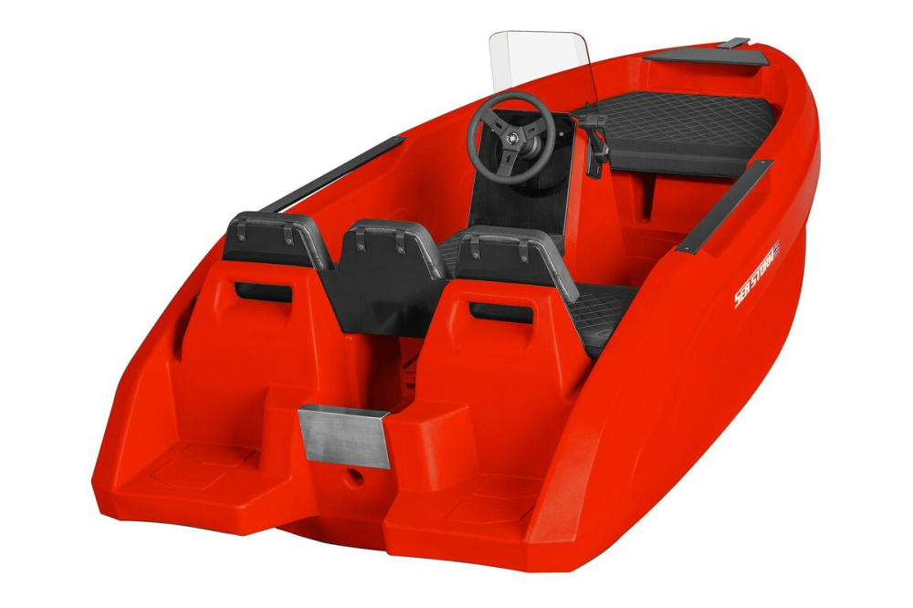 SEASTORM 12 HDPE Extra odolný plastový čln červený – 366 cm