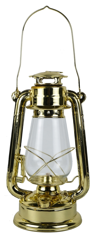 Búrková petrolejová lampa – mosadzný vzhľad
