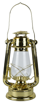 Búrková petrolejová lampa – mosadzný vzhľad
