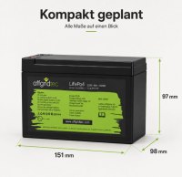 Offgridtec LiFePO4 batéria 12,8 V 8 Ah – 102 Wh, integrovaný BMS