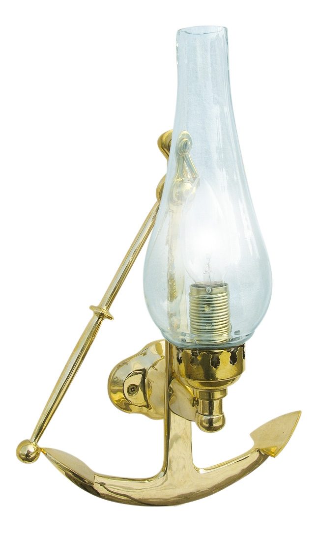 Nástenná lampa s kotvou z lakovanej mosadze, 230 V – 21,5 × 35 × 15 cm