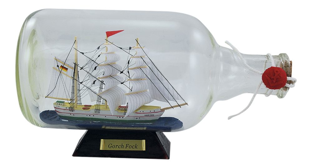 Loď vo fľaši Gorch Fock – dĺžka 27,5 cm