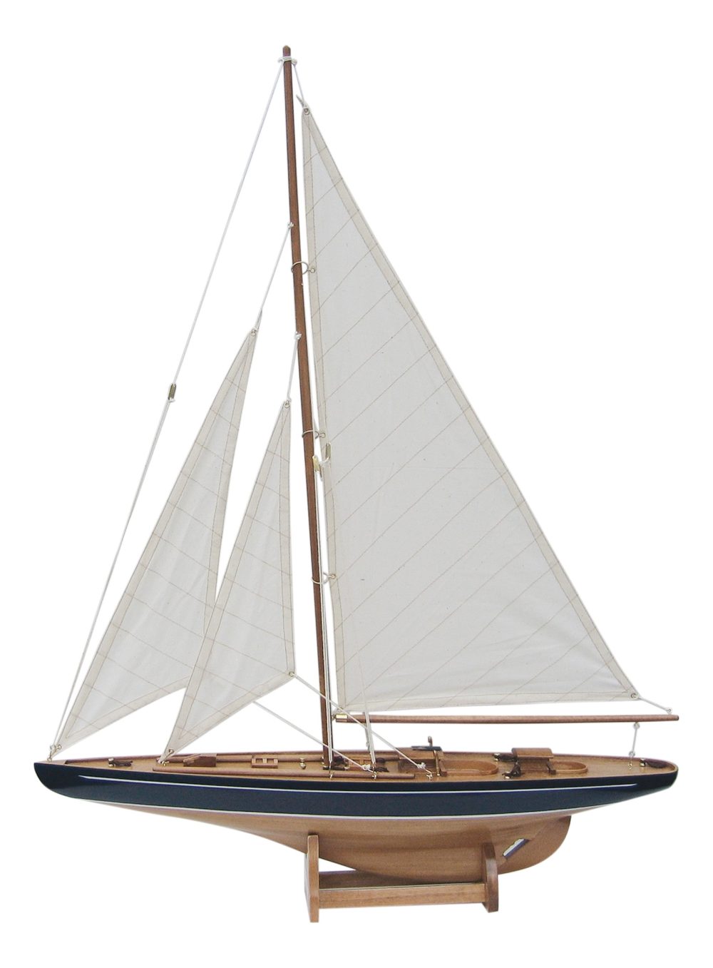 Model plachetnice, drevo s látkovými plachtami – dĺžka 60 cm, výška 80 cm