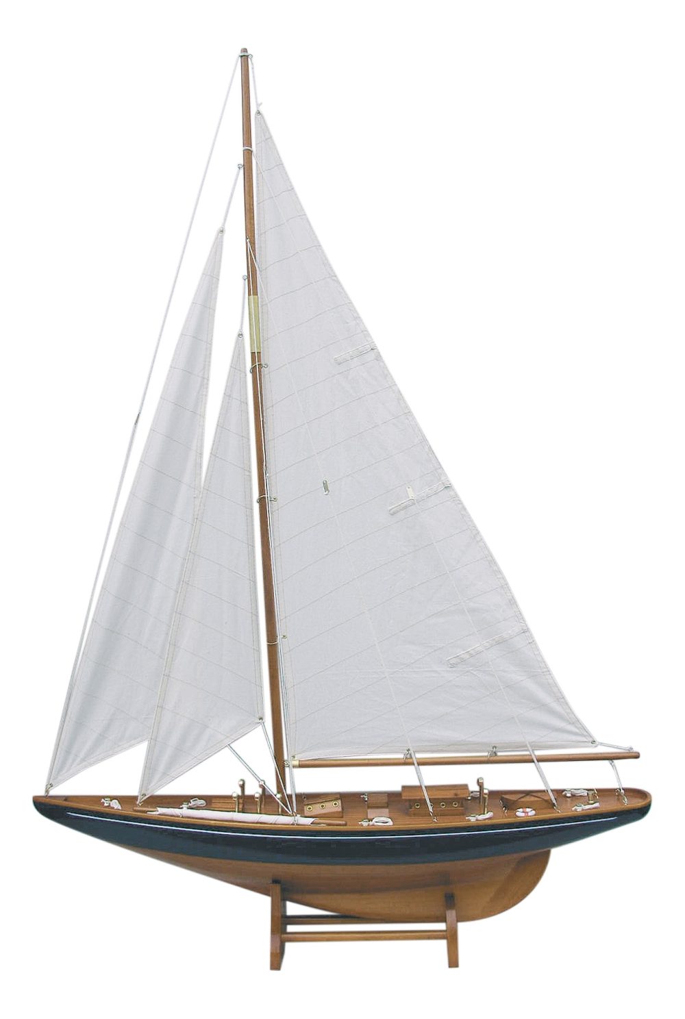 Model plachetnice, drevo s látkovými plachtami – dĺžka 75 cm, výška 112 cm