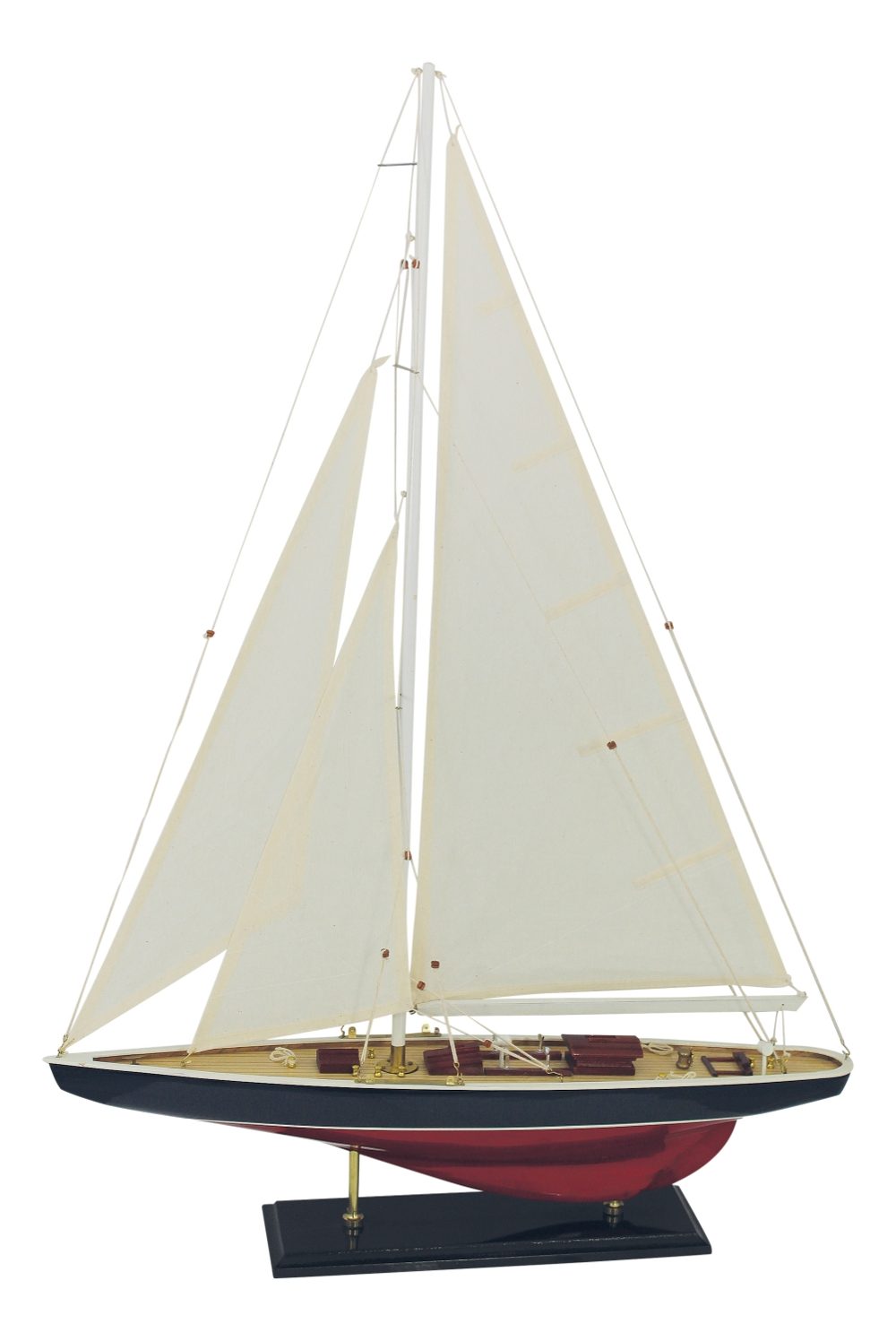 Model plachetnice, drevo s látkovými plachtami – dĺžka 60 cm, výška 86 cm