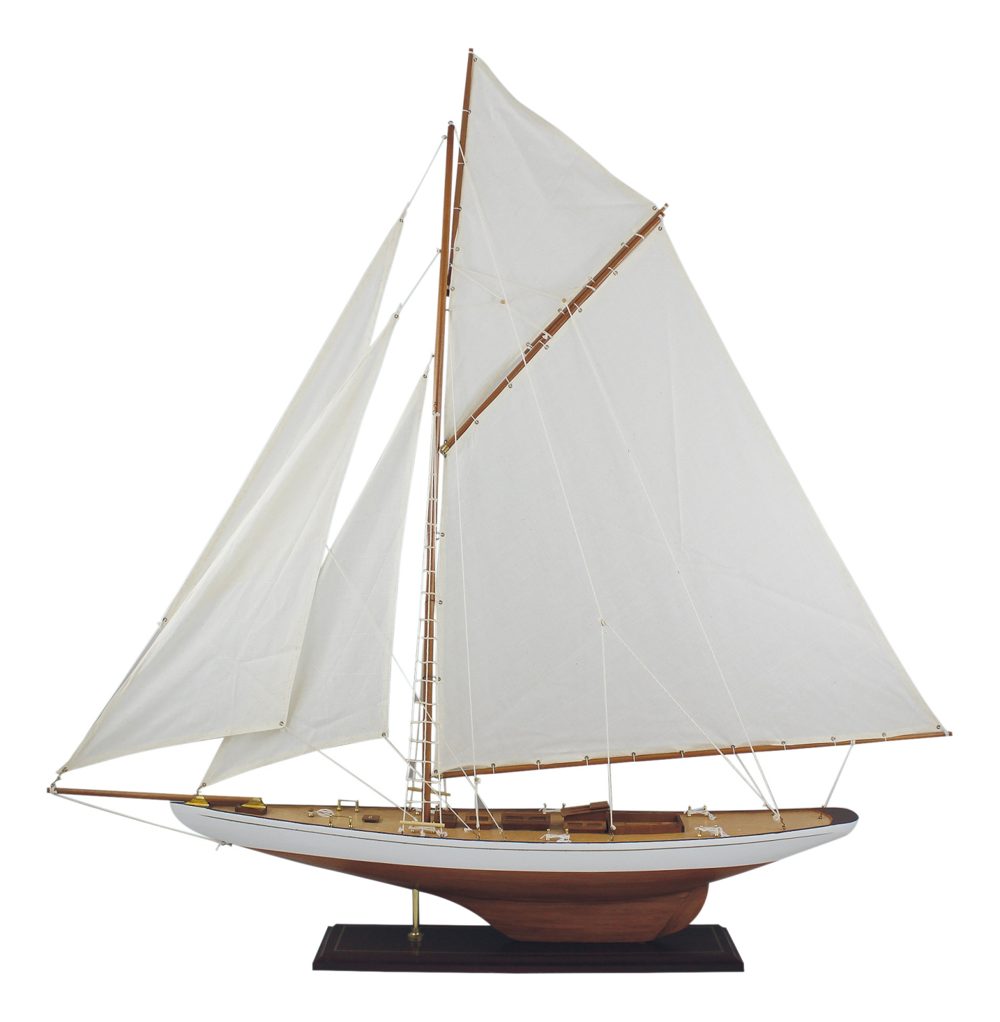 Model plachetnice, drevo s látkovými plachtami – dĺžka 120 cm, výška 120 cm