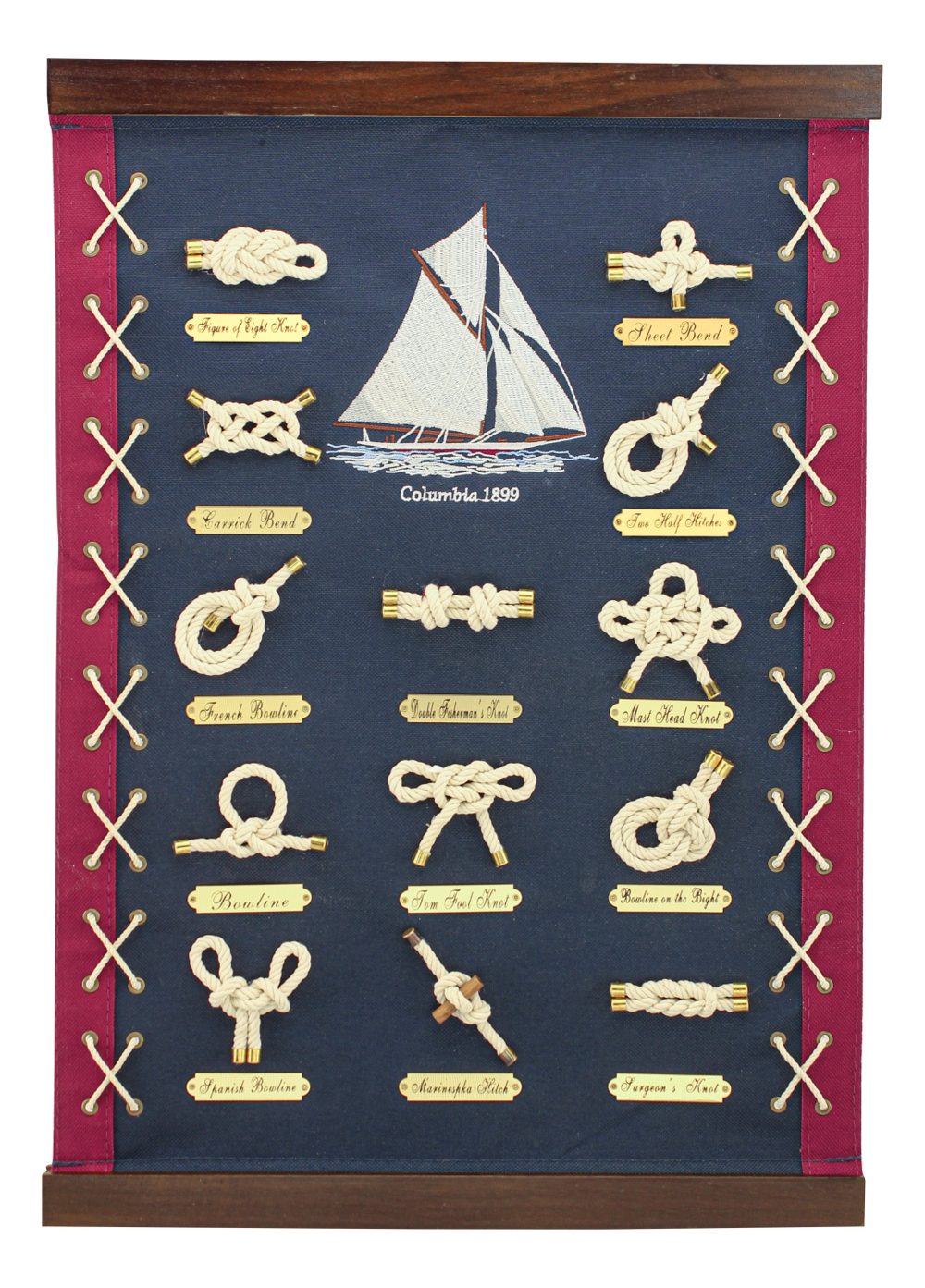 Nástenný záves s námorníckymi uzlami, námornícka modrá – 36 × 51 cm