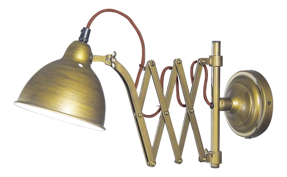 Nástenná lampa železná, 230 V, E14 – dĺžka 39/73 cm