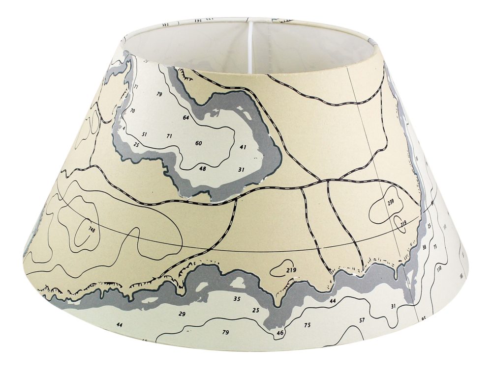 Papierové tienidlo s motívom námornej mapy, E27 – priemer 20/36 cm, výška 17 cm