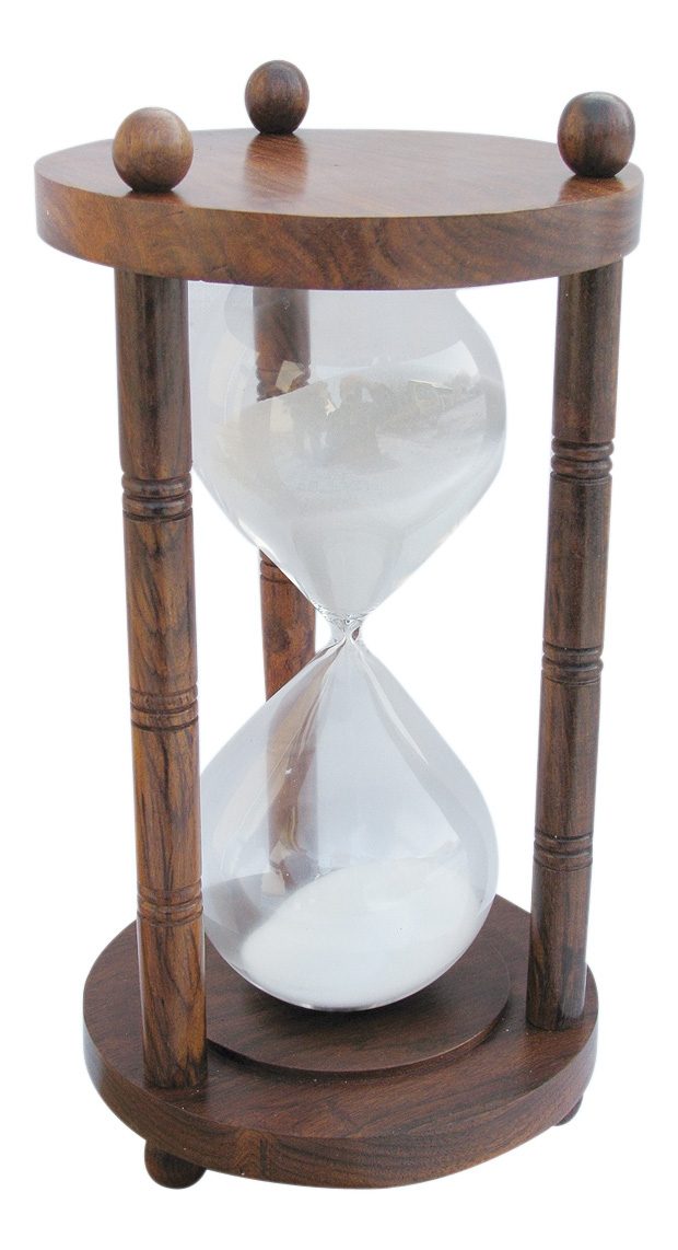 Presýpacie hodiny drevené s 3 stĺpikmi – cca 60 minút, výška 24 cm
