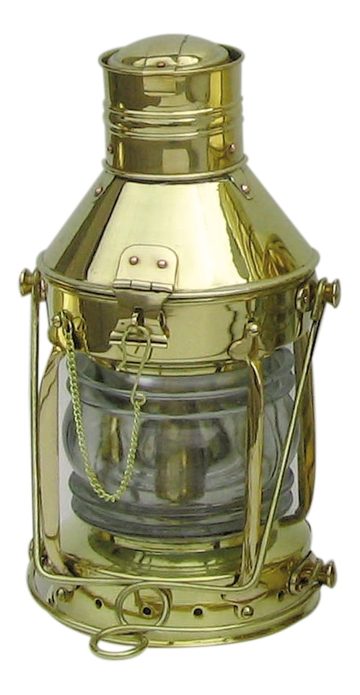Kotevná lampa mosadzná s petrolejovým horákom – výška 32 cm