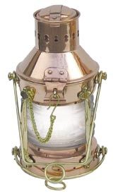 Kotevná lampa z medi a mosadze, elektrická 230 V – výška 24 cm