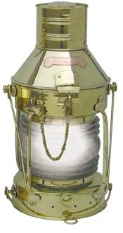 Kotevná lampa mosadzná, elektrická 230 V – výška 48 cm