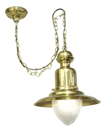 Rybárska závesná lampa z lakovanej mosadze, 230 V – výška 43 cm
