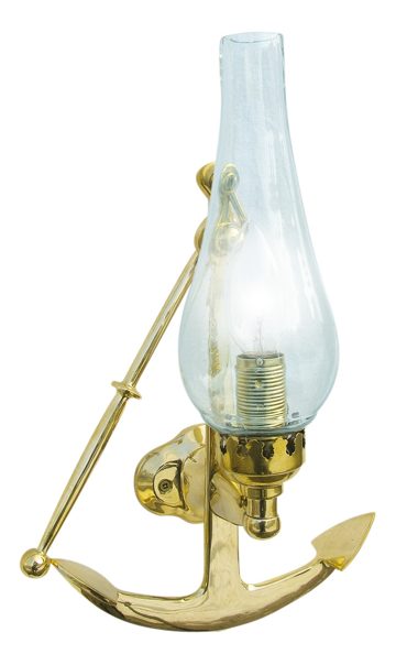 Nástenná lampa s kotvou z lakovanej mosadze, 230 V – 21,5 × 35 × 15 cm