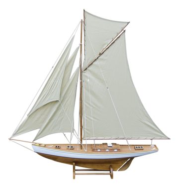 Model plachetnice, drevo s látkovými plachtami – dĺžka 125 cm, výška 135 cm