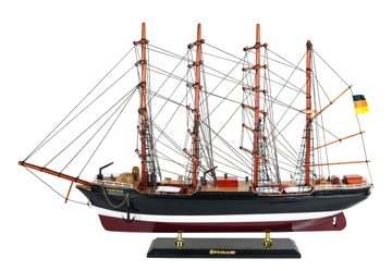 Model plachetnice PEKING drevený s látkovými plachtami – dĺžka 58 cm