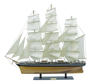 Model plachetnice Cutty Sark drevený s látkovými plachtami – dĺžka 100 cm