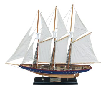 Model plachetnice Atlantic s mosadzným štítkom – dĺžka 71 cm, výška 56 cm