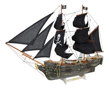 Model pirátskej lode drevený so starenou úpravou – dĺžka 78 cm