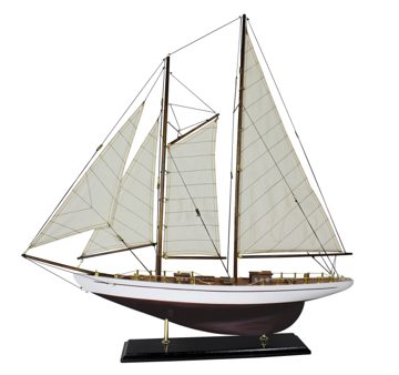 Model plachetnice, drevo s látkovými plachtami – dĺžka 71 cm, výška 74 cm