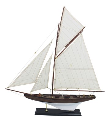 Model plachetnice, drevo s látkovými plachtami – dĺžka 70 cm, výška 72,5 cm