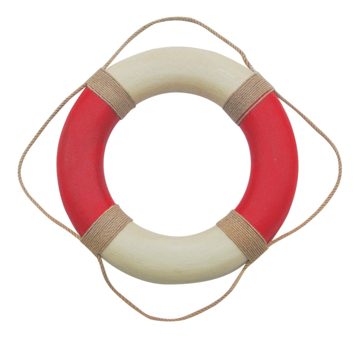 Záchranný kruh s povrazom, krémovo-červený – priemer 49 cm
